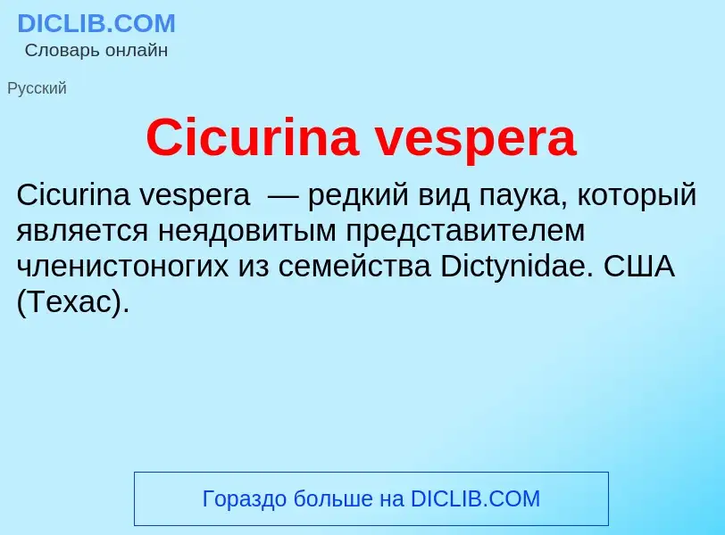 Что такое Cicurina vespera - определение