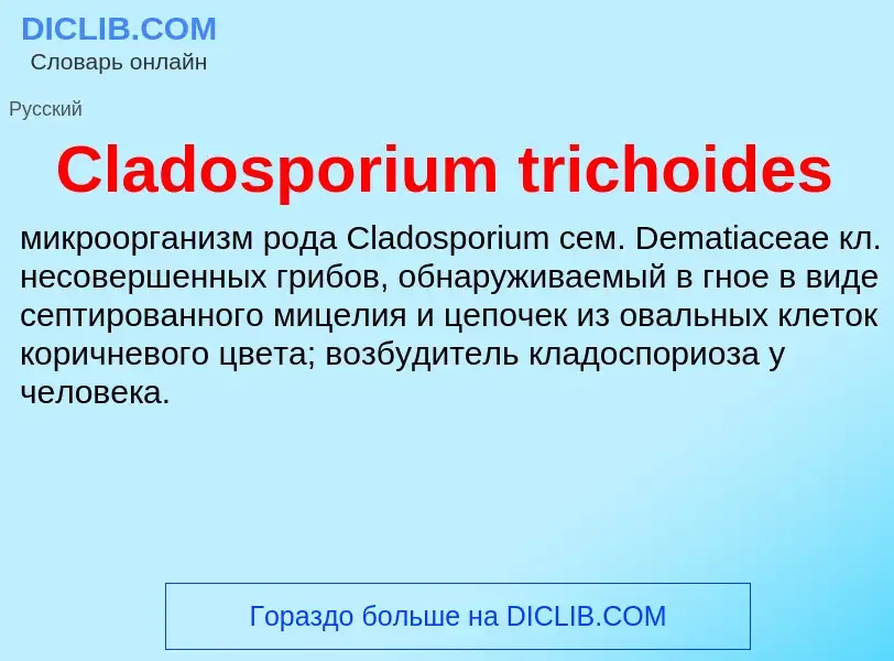 Что такое Cladosporium trichoides - определение