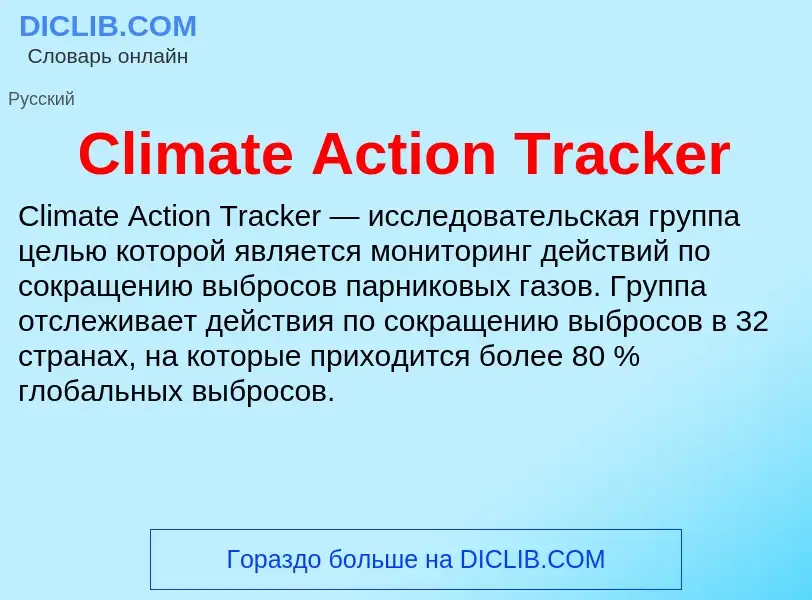 Что такое Climate Action Tracker - определение