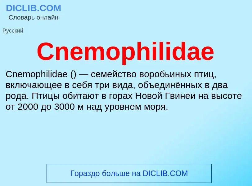 Что такое Cnemophilidae - определение