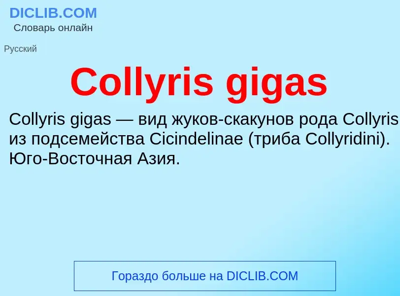 Что такое Collyris gigas - определение