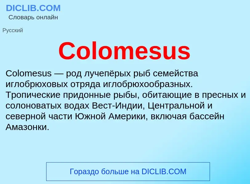 Что такое Colomesus - определение