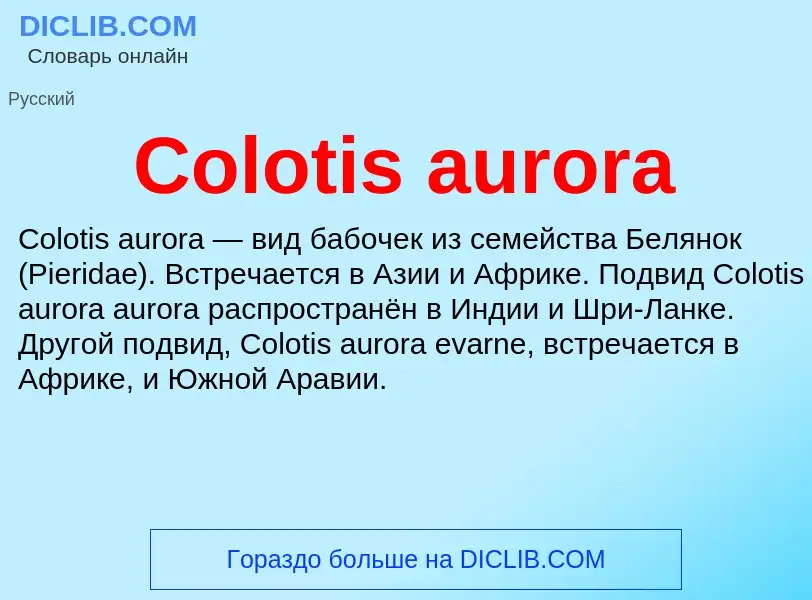 Что такое Colotis aurora - определение