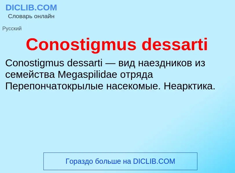 Что такое Conostigmus dessarti - определение