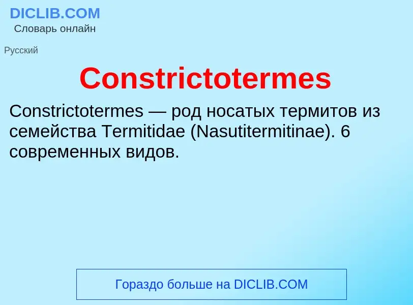 Что такое Constrictotermes - определение