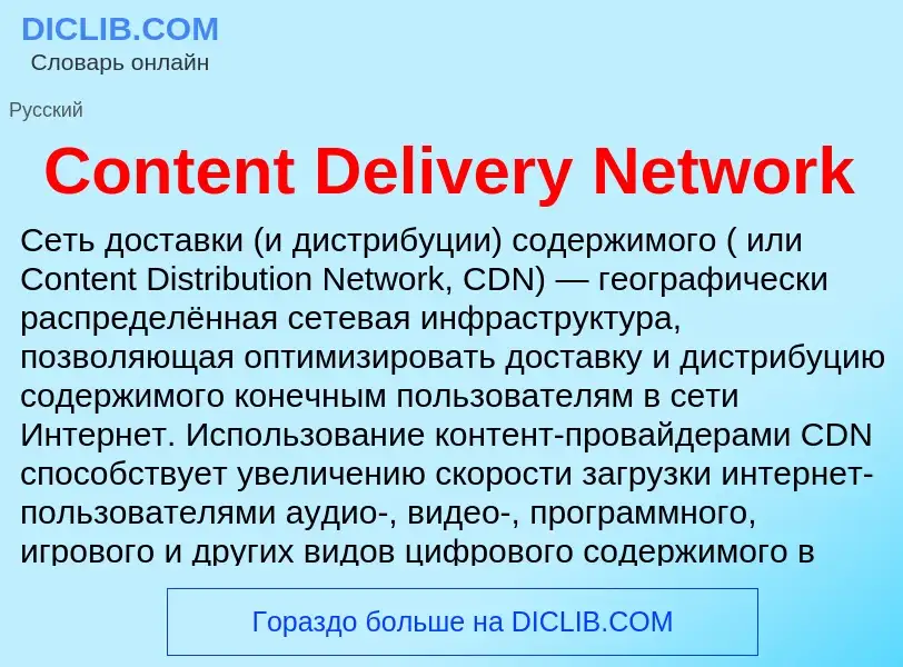 Что такое Content Delivery Network - определение