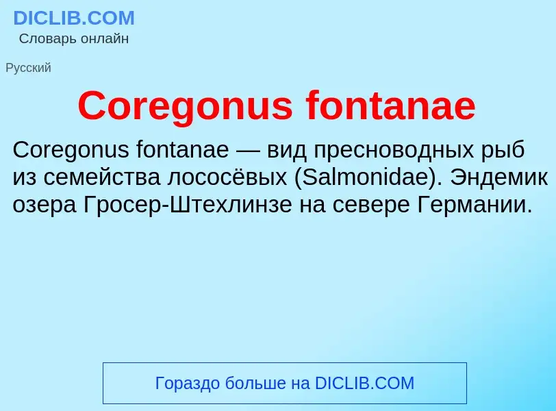 Τι είναι Coregonus fontanae - ορισμός