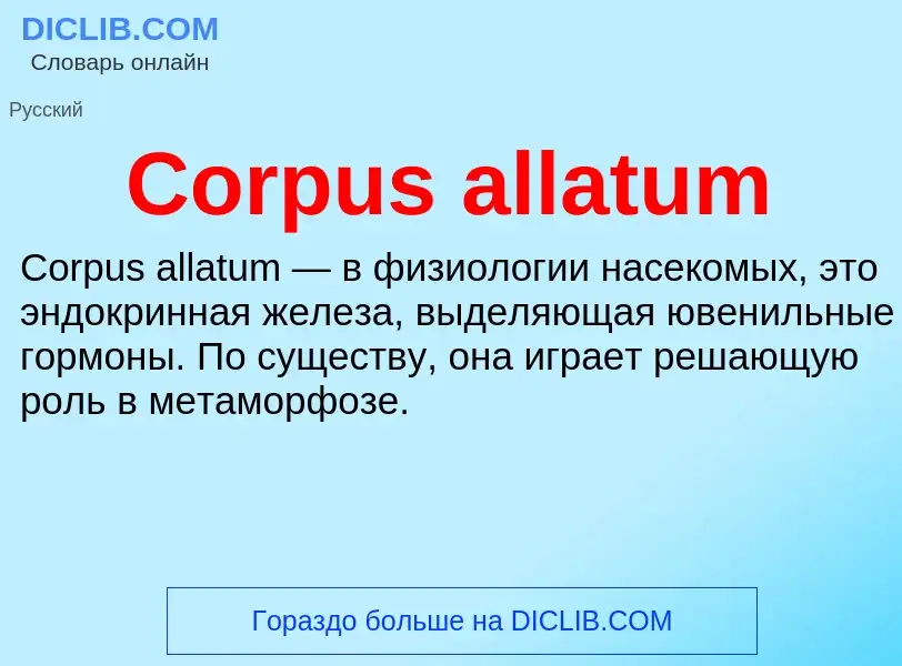 Τι είναι Corpus allatum - ορισμός