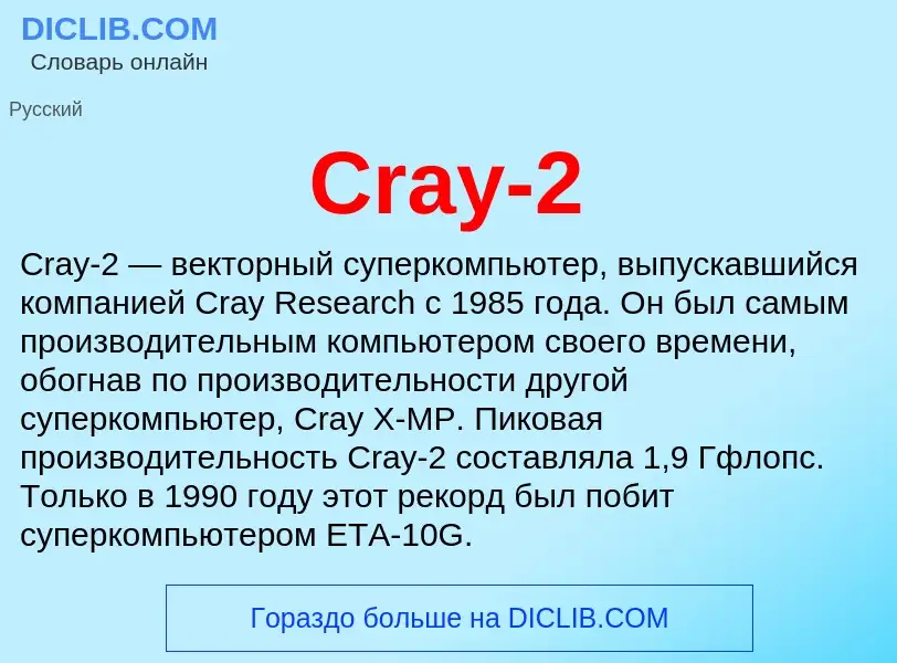 Τι είναι Cray-2 - ορισμός