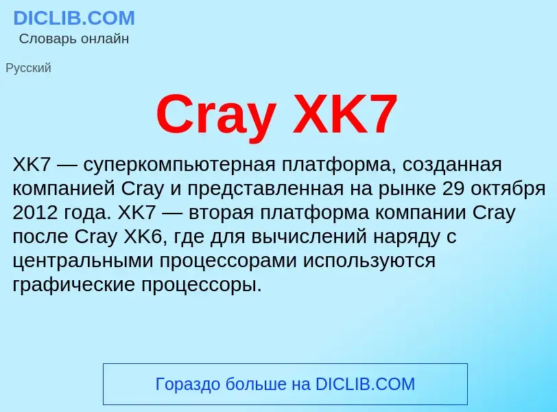 Τι είναι Cray XK7 - ορισμός