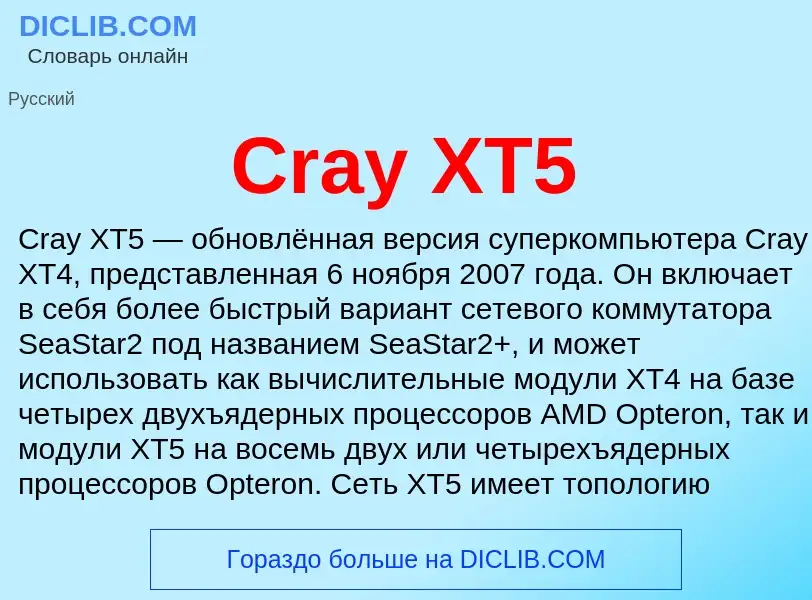 Τι είναι Cray XT5 - ορισμός