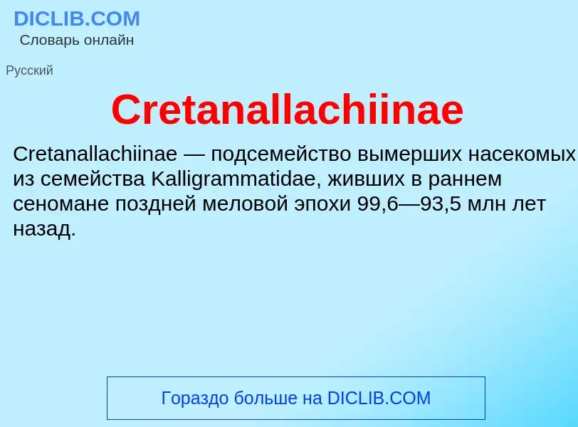 Что такое Cretanallachiinae - определение