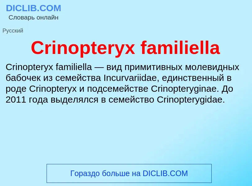 Что такое Crinopteryx familiella - определение