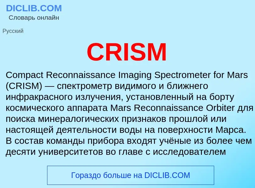 Что такое CRISM - определение