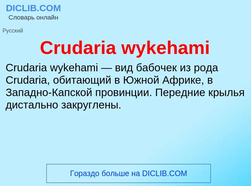 Что такое Crudaria wykehami - определение