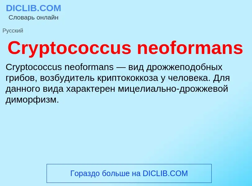 Τι είναι Cryptococcus neoformans - ορισμός