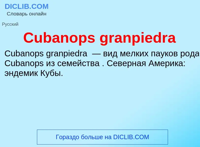 Τι είναι Cubanops granpiedra - ορισμός