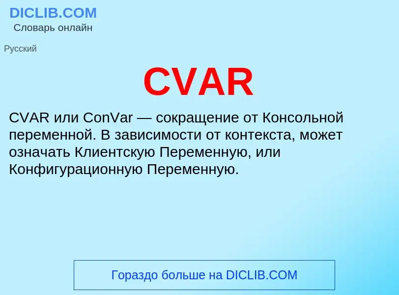 What is CVAR - meaning and definition