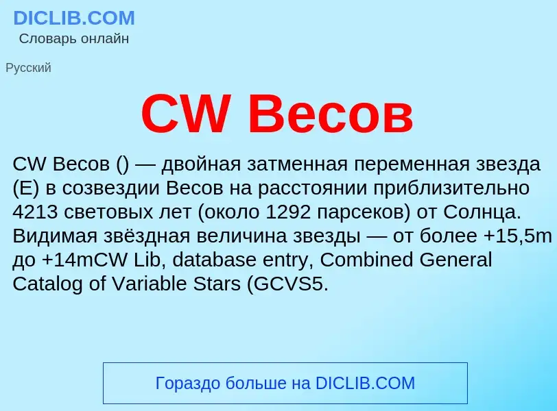 Что такое CW Весов - определение