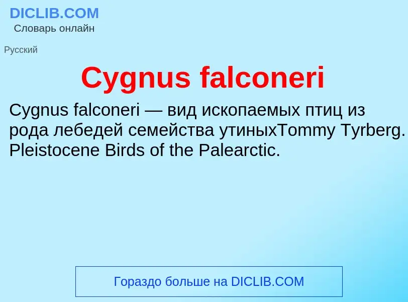 Что такое Cygnus falconeri - определение