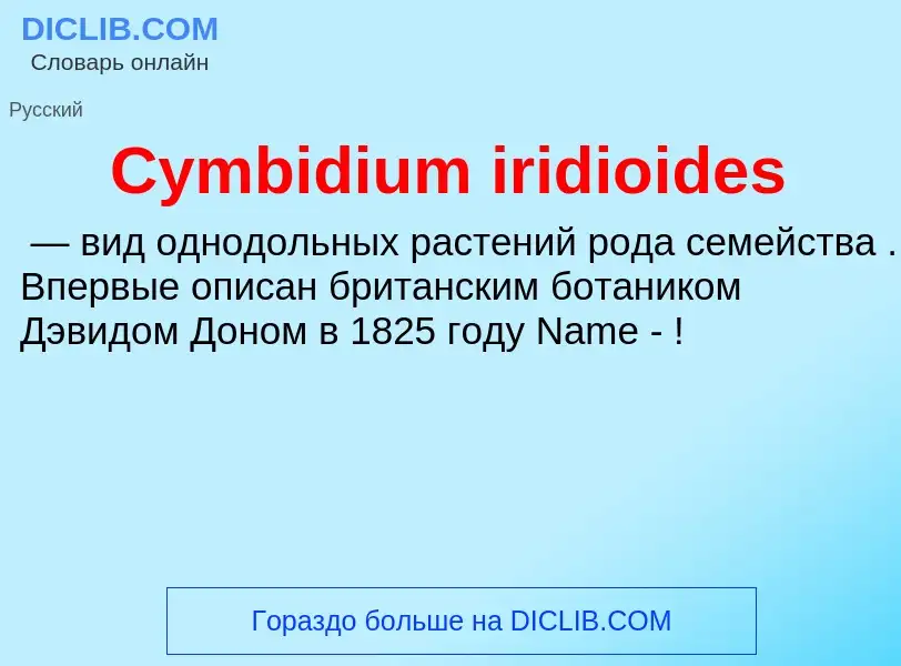 Что такое Cymbidium iridioides - определение