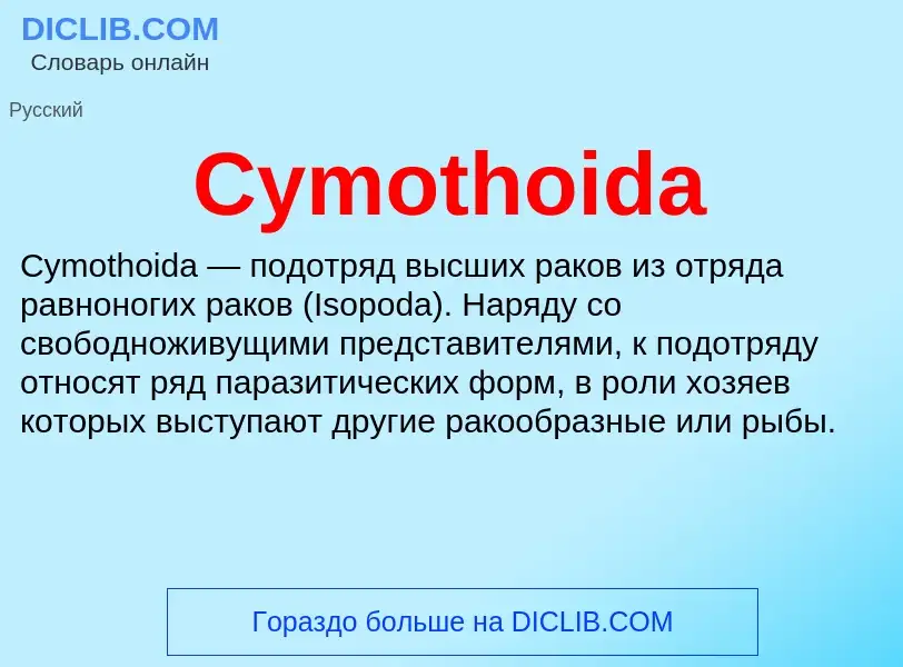 Что такое Cymothoida - определение