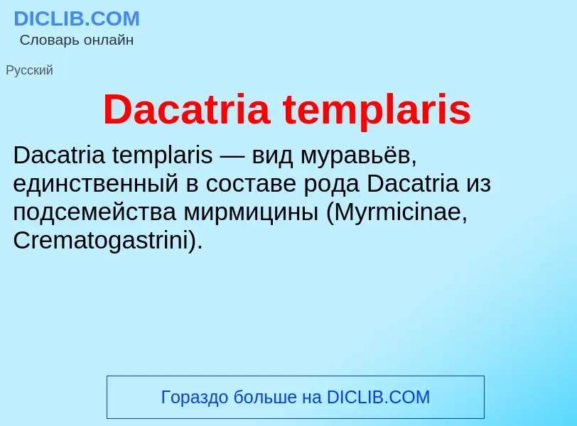 Τι είναι Dacatria templaris - ορισμός