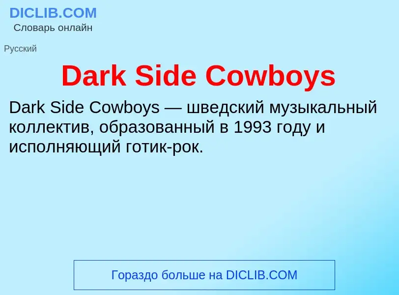 Что такое Dark Side Cowboys - определение