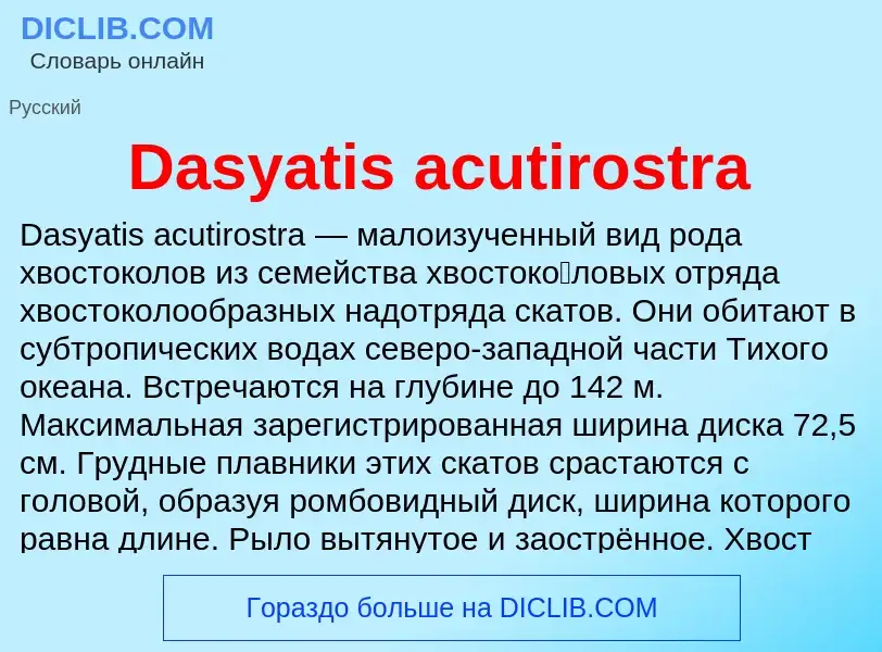 Τι είναι Dasyatis acutirostra - ορισμός