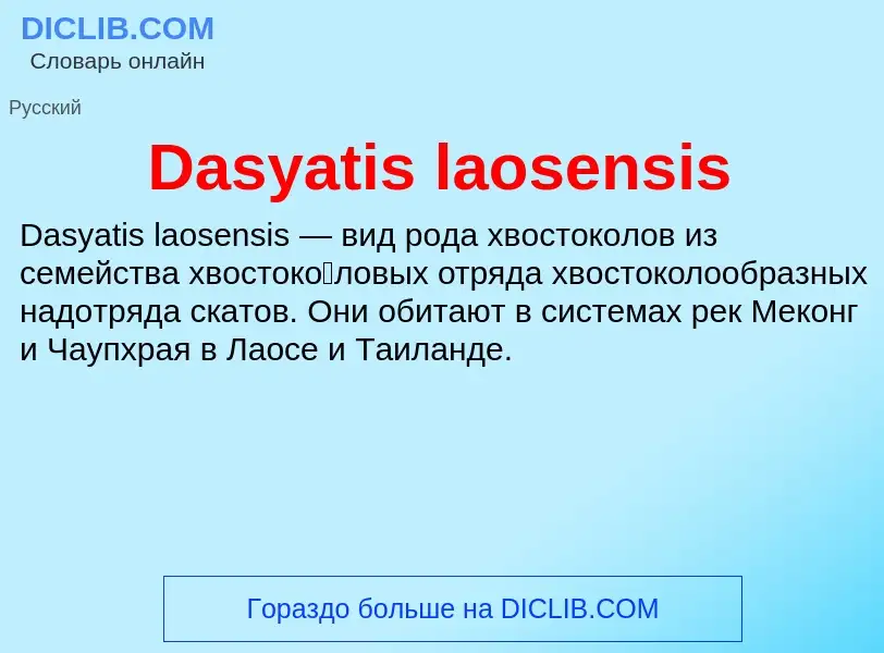 Τι είναι Dasyatis laosensis - ορισμός