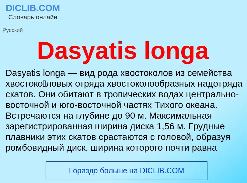 Что такое Dasyatis longa - определение