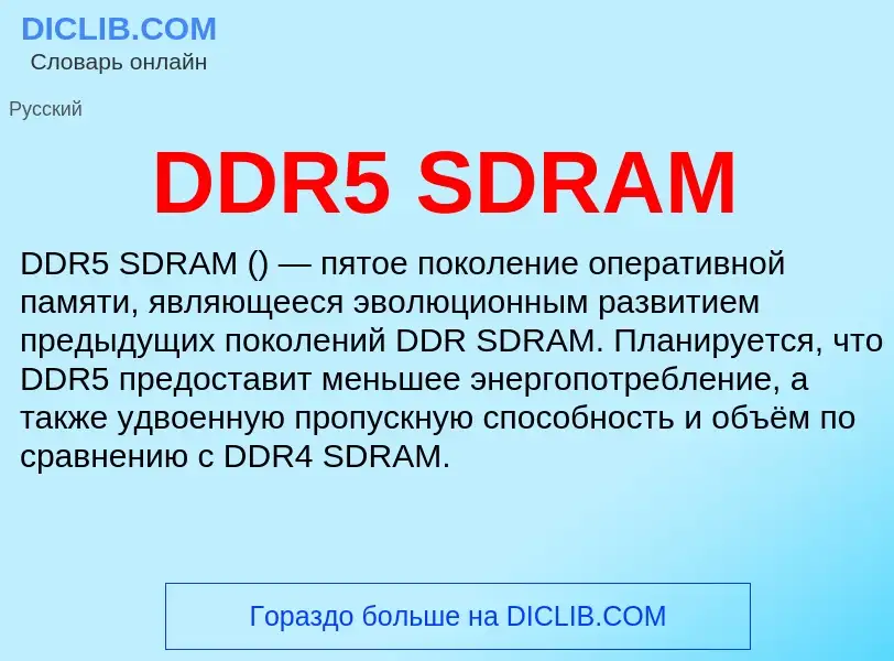 Что такое DDR5 SDRAM - определение