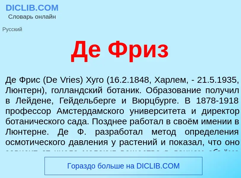 O que é Де Фриз - definição, significado, conceito