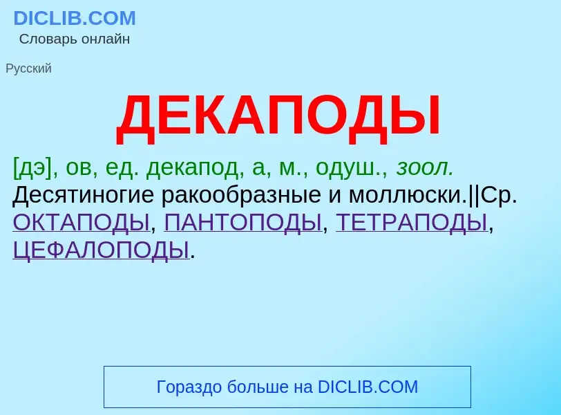 Что такое ДЕКАПОДЫ - определение