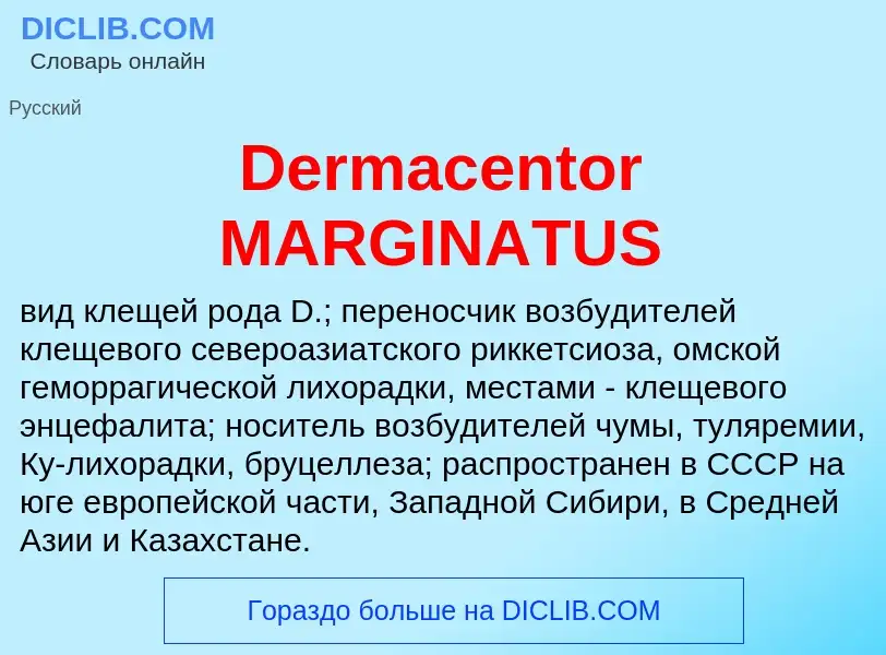 Τι είναι Dermacentor MARGINATUS - ορισμός