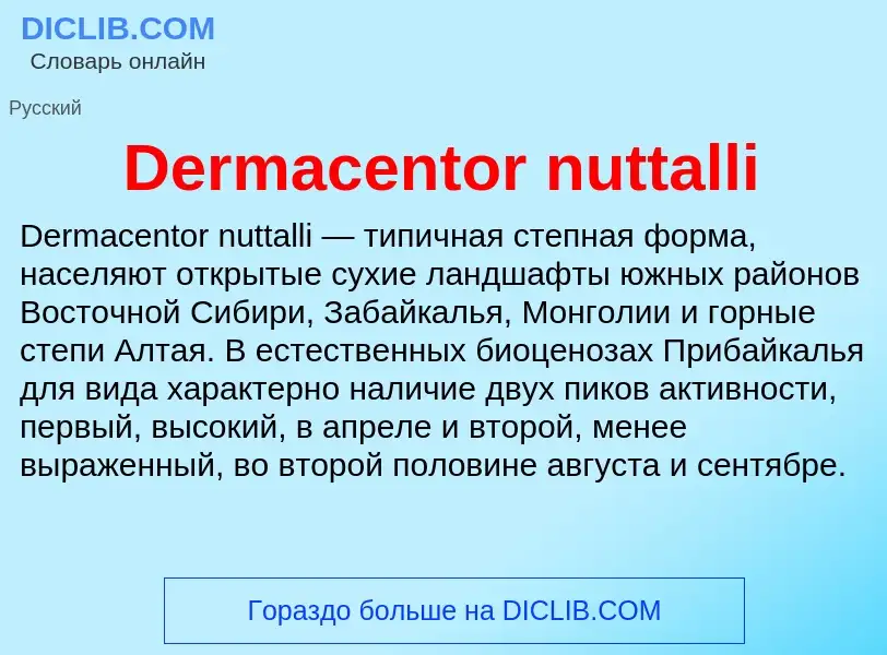 Τι είναι Dermacentor nuttalli - ορισμός