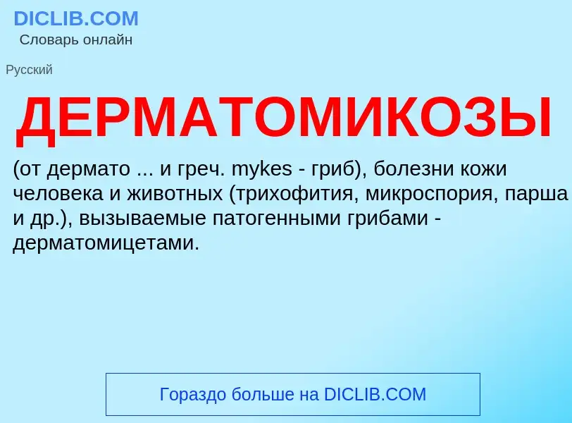 What is ДЕРМАТОМИКОЗЫ - definition