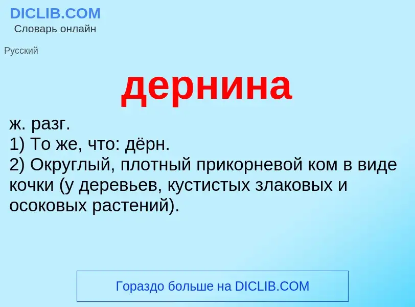 What is дернина - meaning and definition