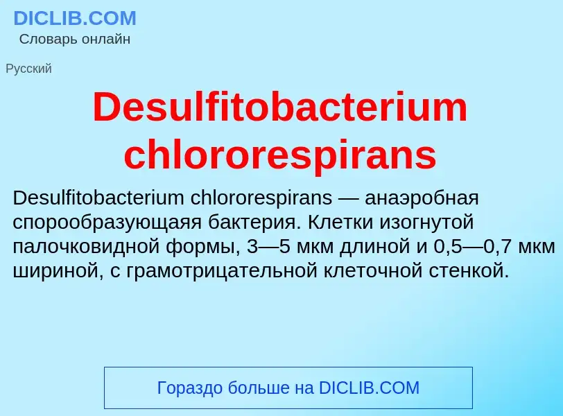 Τι είναι Desulfitobacterium chlororespirans - ορισμός