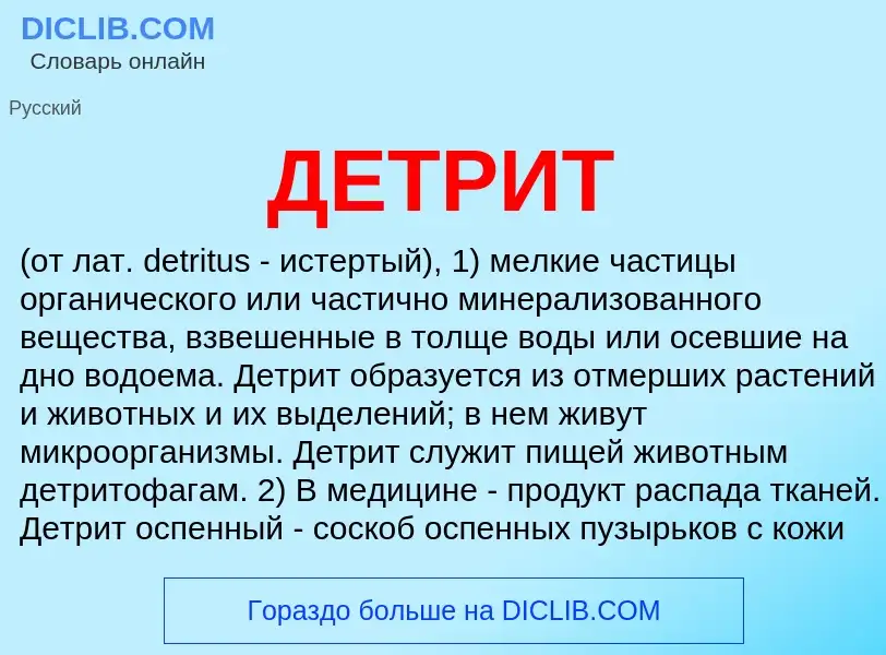 What is ДЕТРИТ - definition