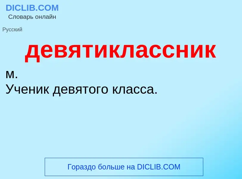 Was ist девятиклассник - Definition