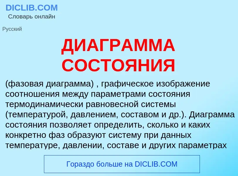 What is ДИАГРАММА СОСТОЯНИЯ - meaning and definition