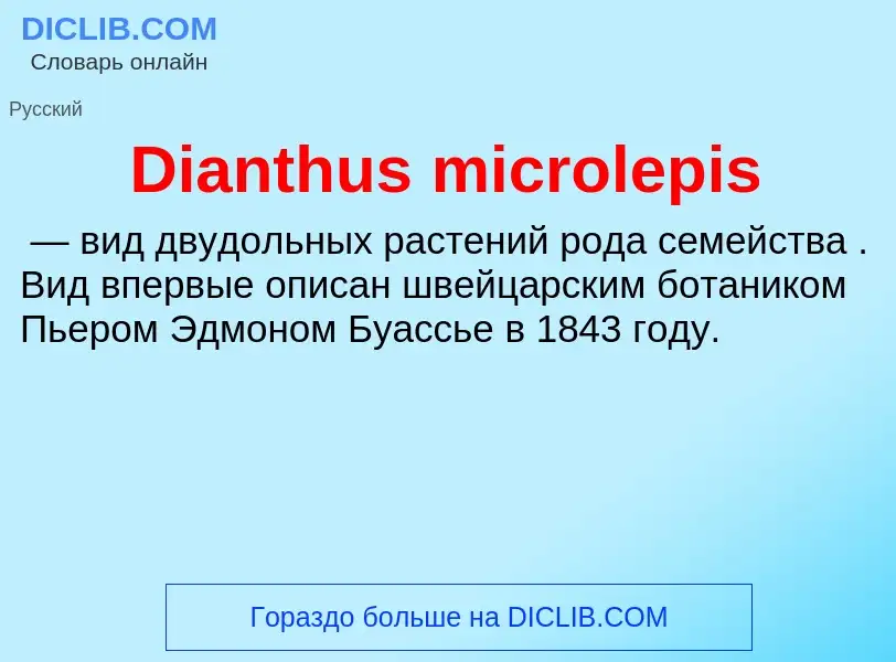 Τι είναι Dianthus microlepis - ορισμός