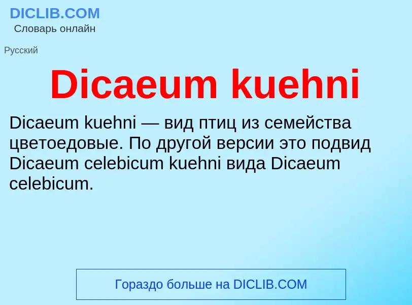 Τι είναι Dicaeum kuehni - ορισμός