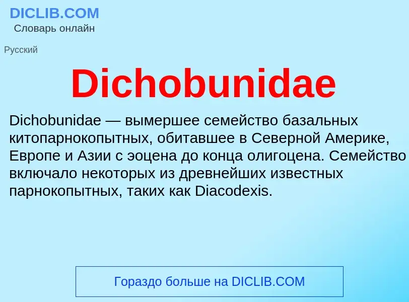 Τι είναι Dichobunidae - ορισμός