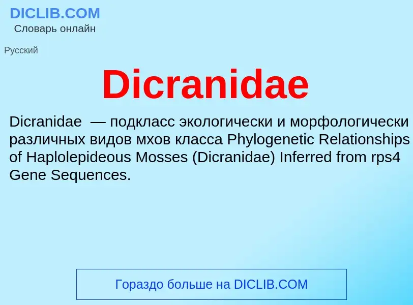 Τι είναι Dicranidae - ορισμός