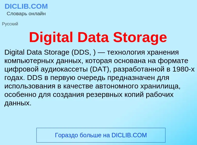 Что такое Digital Data Storage - определение