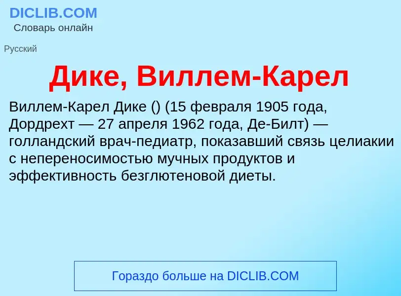 O que é Дике, Виллем-Карел - definição, significado, conceito