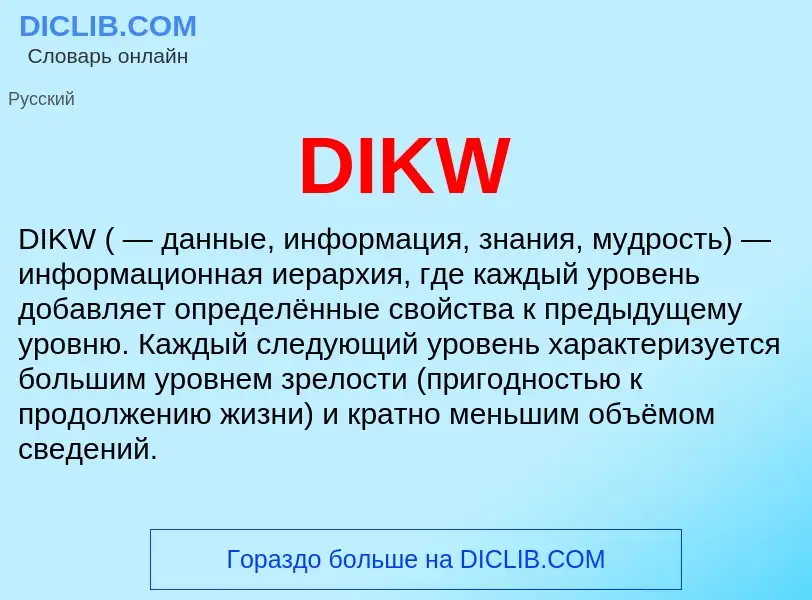 Что такое DIKW - определение