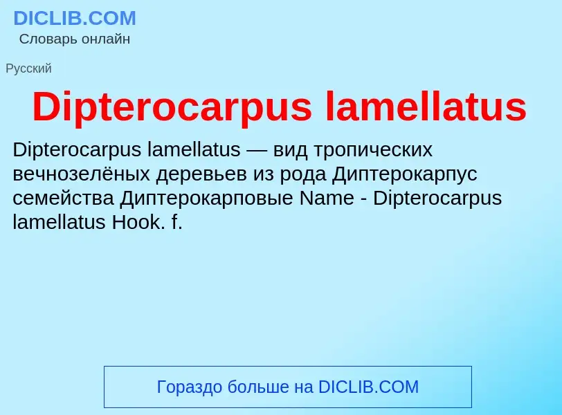 Что такое Dipterocarpus lamellatus - определение